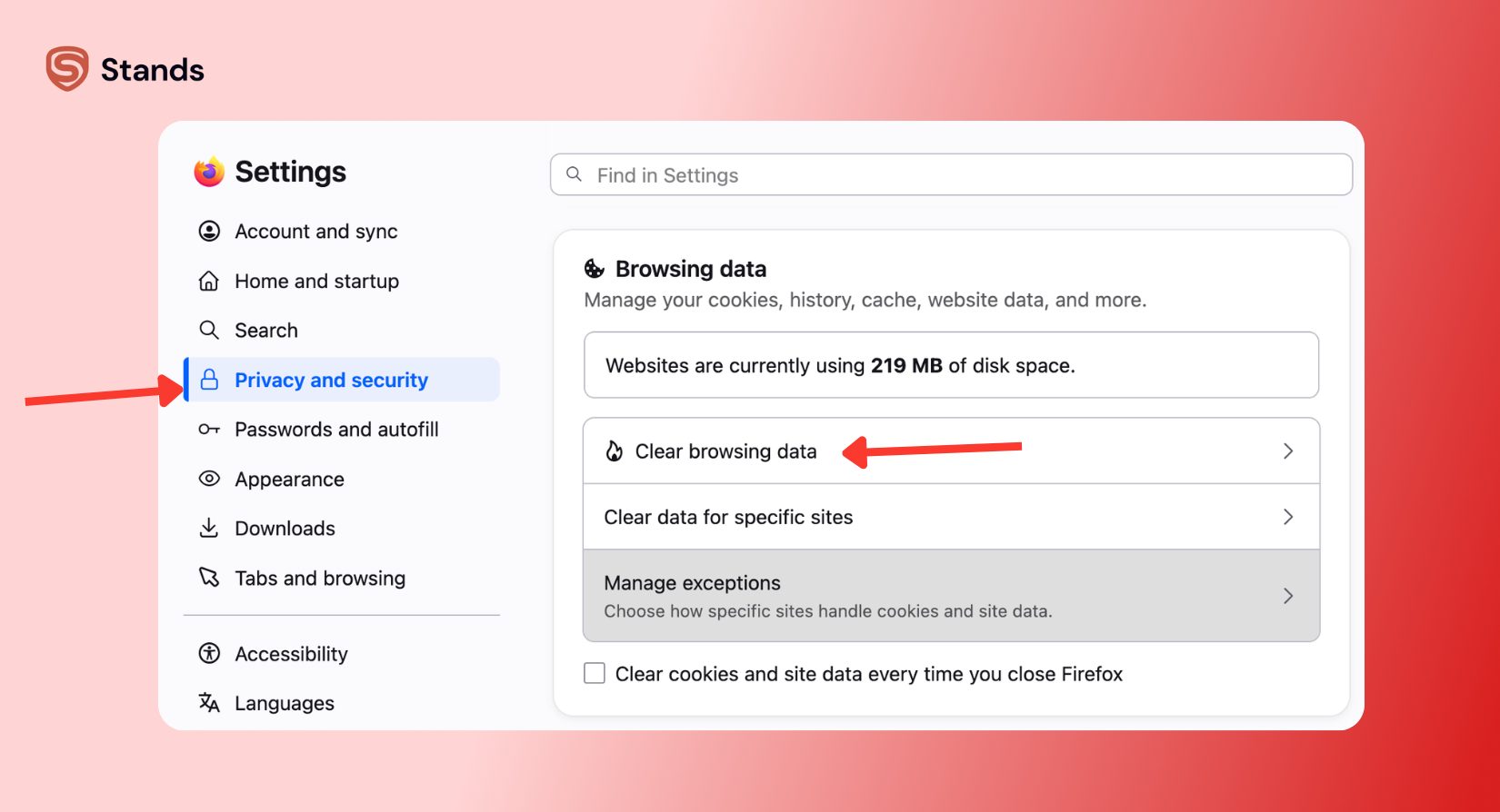 CLEAN CACHE firefox