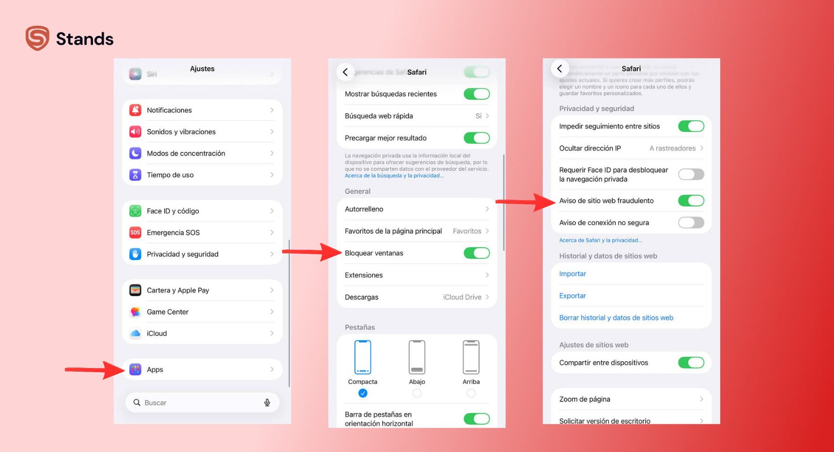 Safari Settings ES