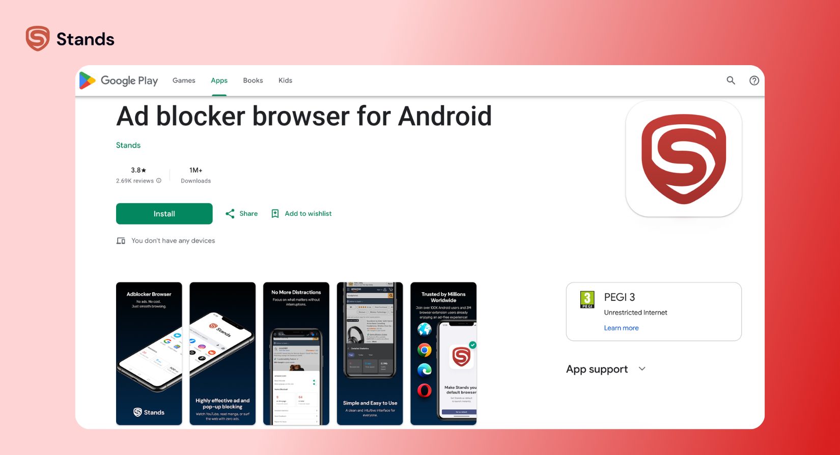 Stands Adblocker browser