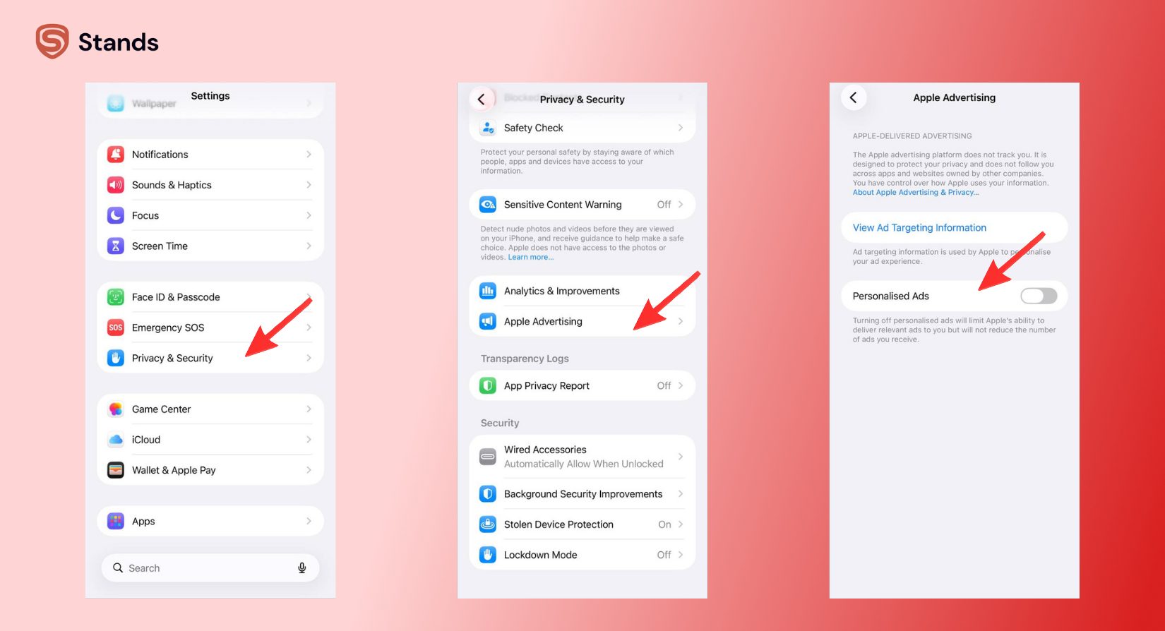 Turning Off Personalized Apple Ads