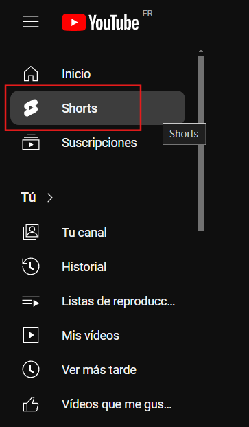 Screenshot de la configuración en YouTube.