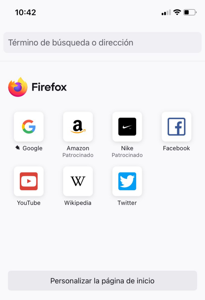Protección de rastreo Firefox iOS
